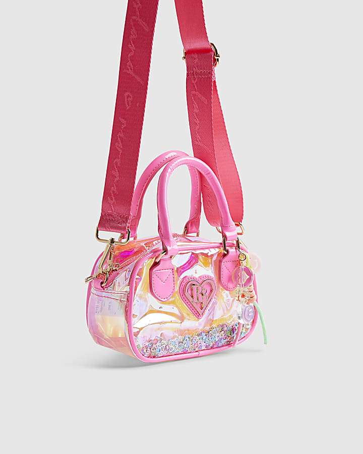 Girls Pink Neon Jelly Small Bag
