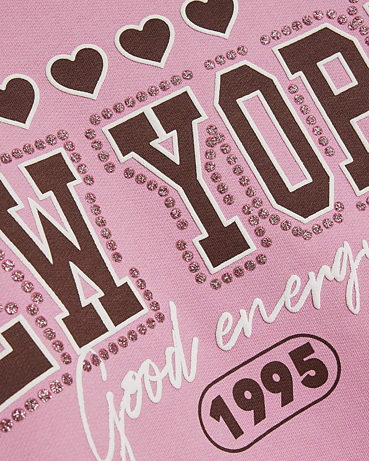 Girls Pink New York Sweatshirt