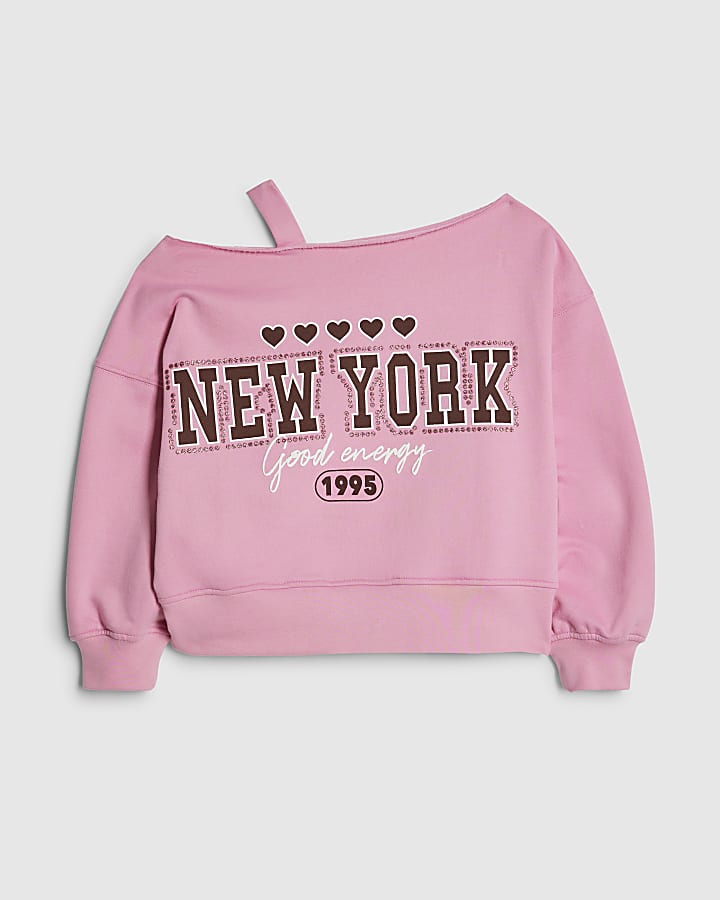 Girls Pink New York Sweatshirt