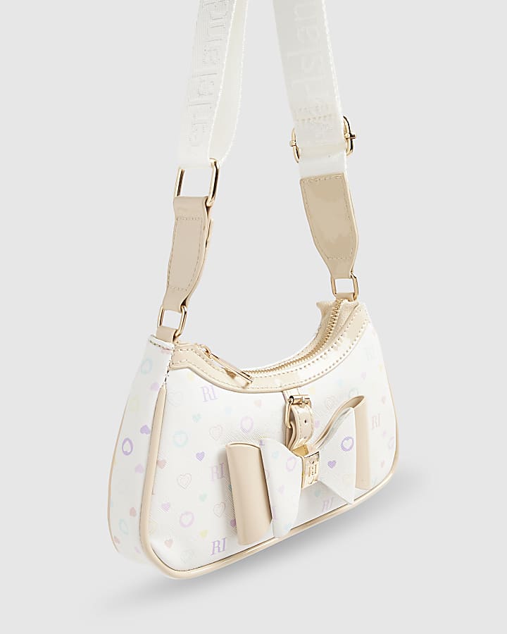White Multi Colour Monogram Scoop Bag