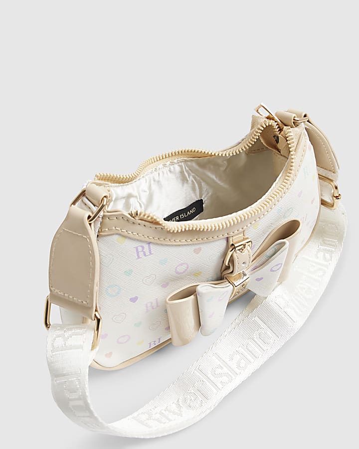 White Multi Colour Monogram Scoop Bag