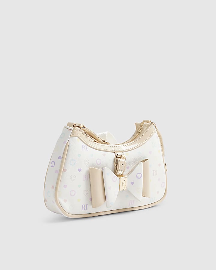 White Multi Colour Monogram Scoop Bag