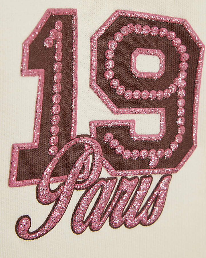 Girls White 1995 Bow Polo Sweatshirt