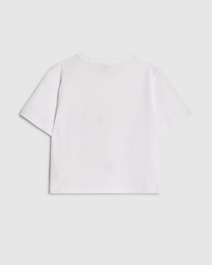 Girls White Sequins Are Forever Crop Top