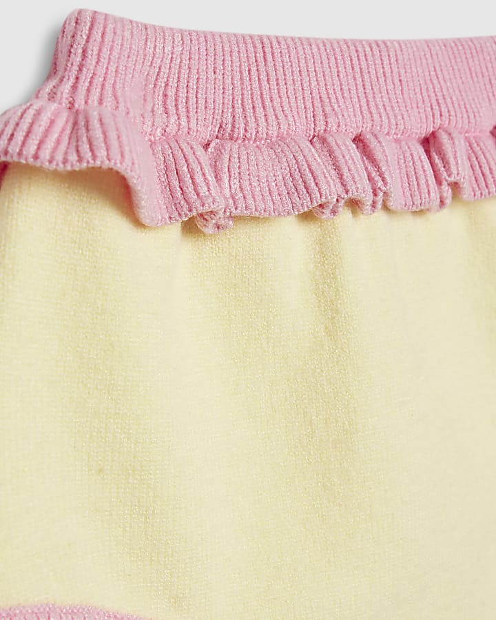 Baby Girls Yellow Tulip Knit Bloomer Set