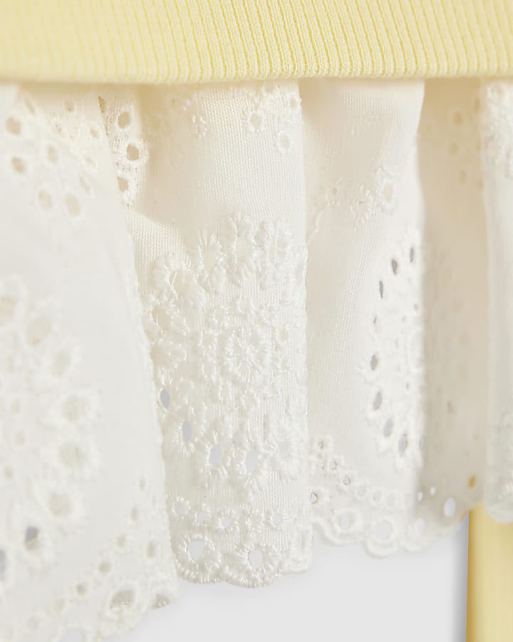 Mini Girls Yellow Hybrid Bow Sweatshirt Set