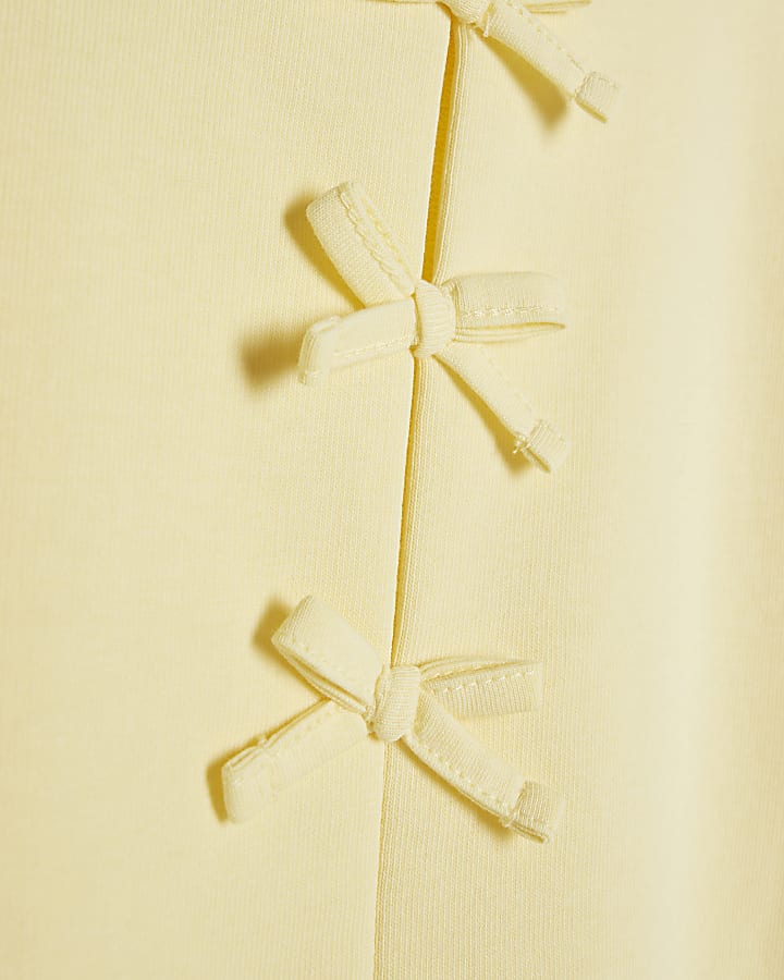 Mini Girls Yellow Hybrid Bow Sweatshirt Set