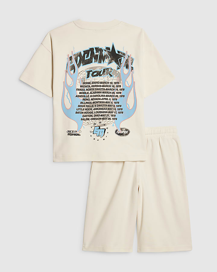 Boys White Oversized Anti Hero T-Shirt Set