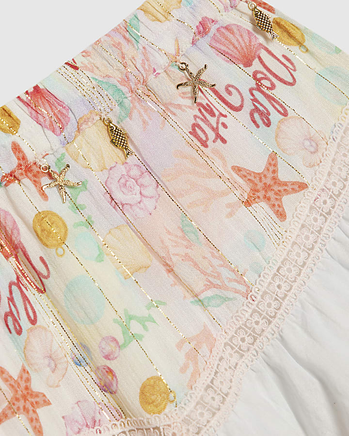 Girls Blue Under The Sea Skirt Set