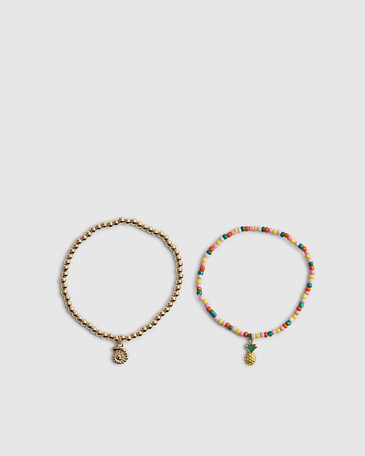 Girls Multi Colour Pineapple Anklet Set