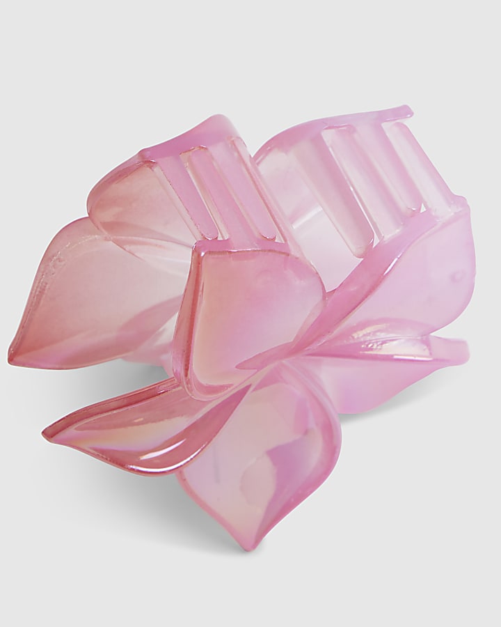 Girls Pink Flower Hair Claw Clip