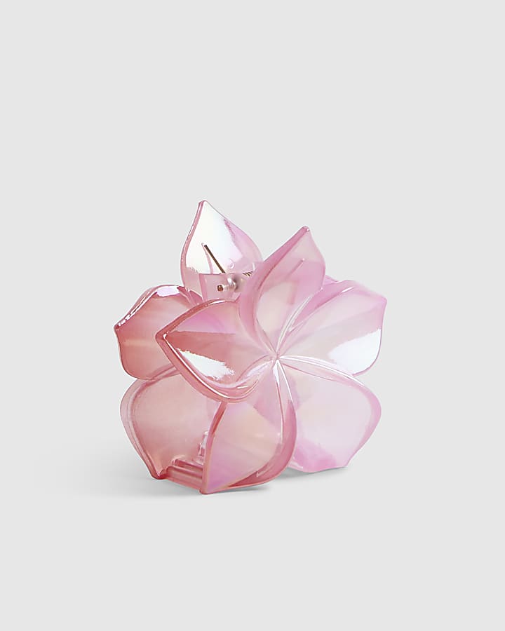 Girls Pink Flower Hair Claw Clip