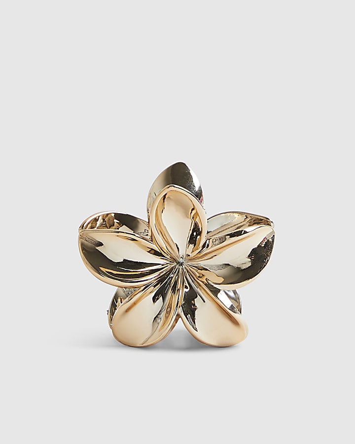 Girls Gold Flower Hair Claw Clip