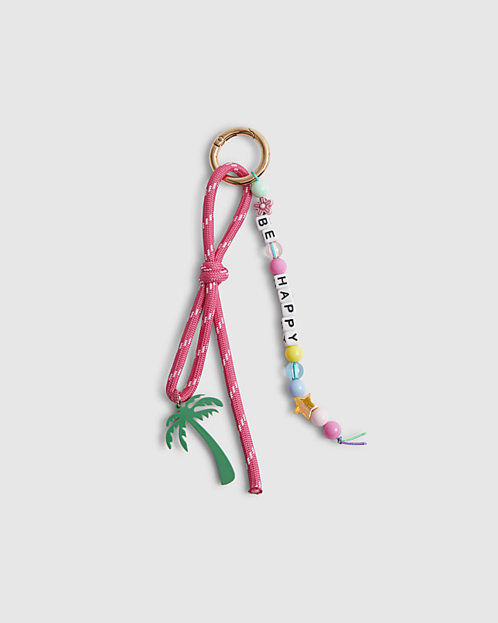 Girls Pink Palm Tree Cluster Bag Charms