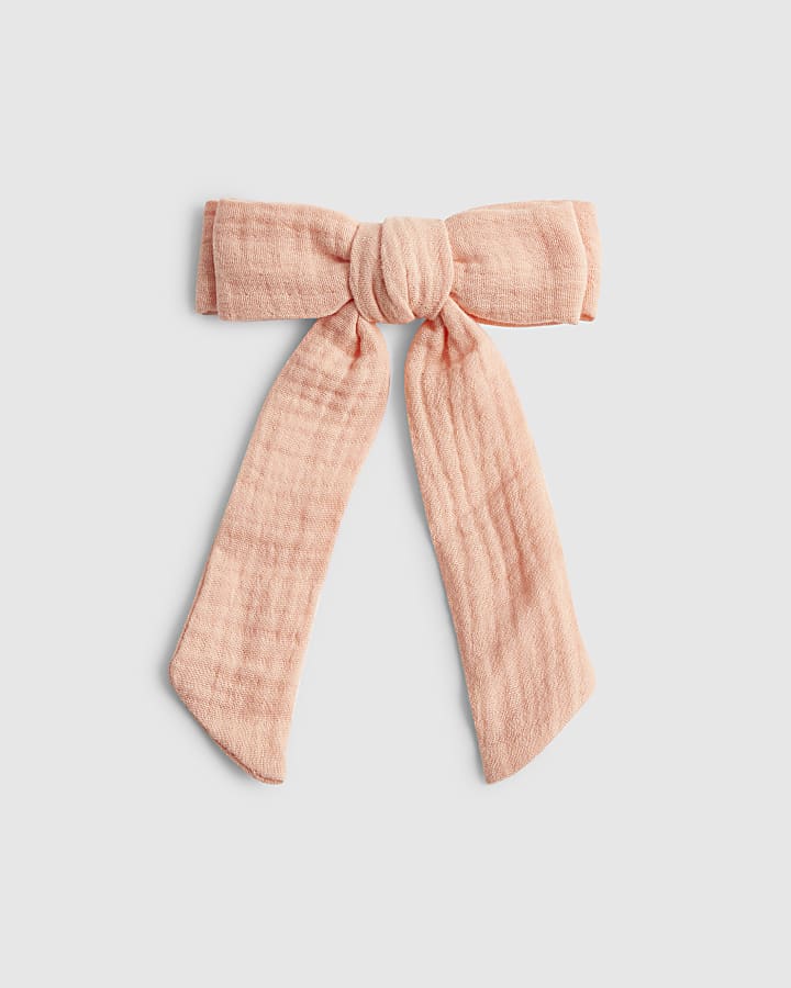 Girls Orange Hair Bow