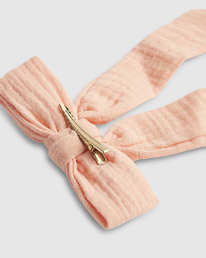 Girls Orange Hair Bow