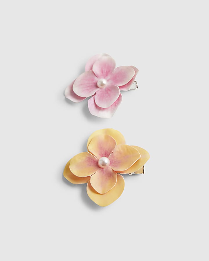 Girls Flower Pack Of 2 Hair Clips