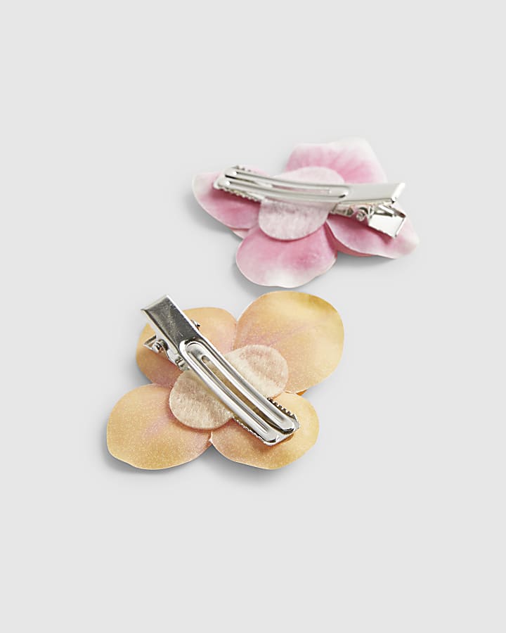 Girls Flower Pack Of 2 Hair Clips