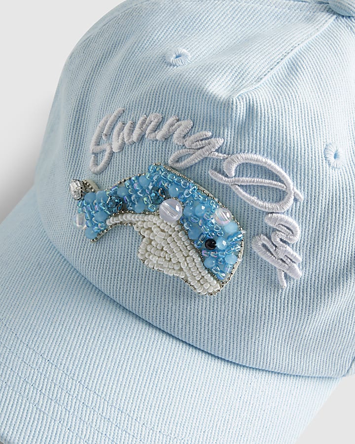 Girls Blue Dolphin Cap