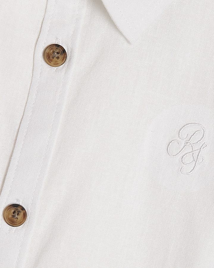 Mini Boys White Shirt And Chino Shorts Set