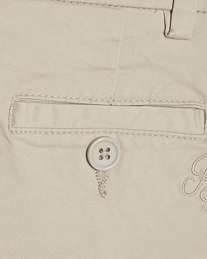 Mini Boys White Shirt And Chino Shorts Set