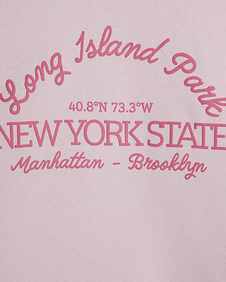 Girls Pink Graphic Side Stripe Sweatshirt