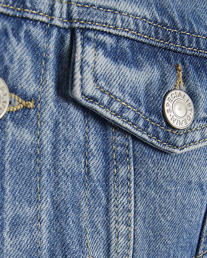 Boys Blue Hooded Denim Jacket