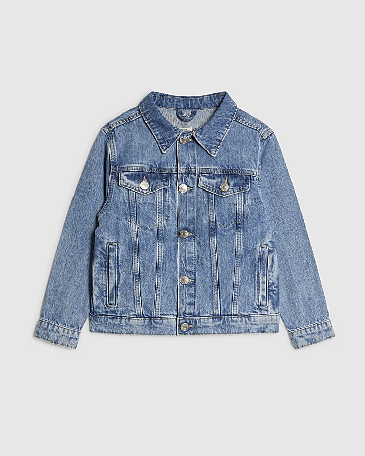 Boys Blue Hooded Denim Jacket