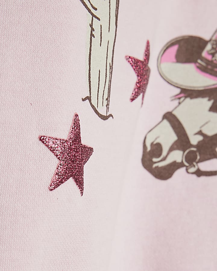 Girls Pink Rodeo Era Sweatshirt