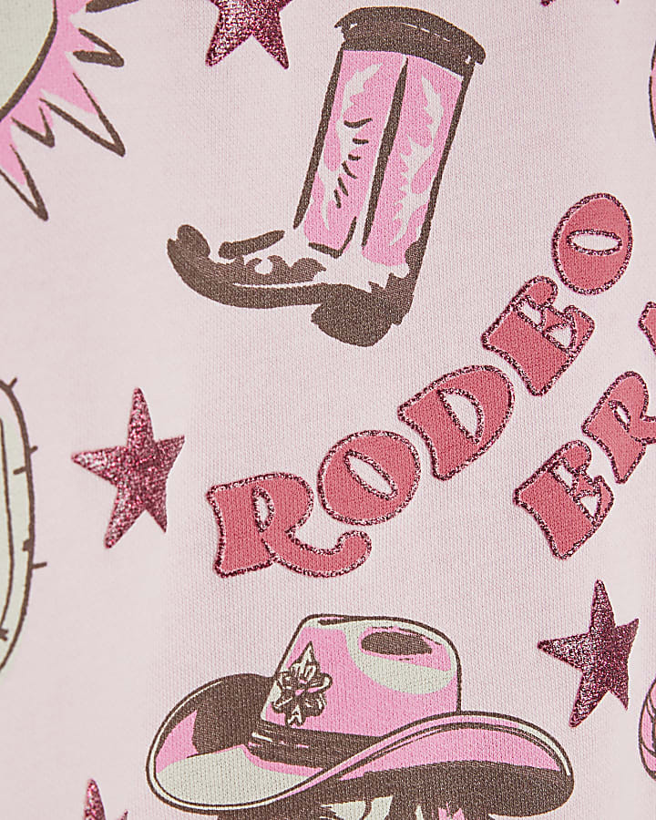Girls Pink Rodeo Era Sweatshirt