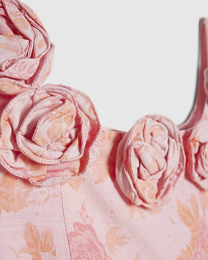 Girls Pink Corsage Dress