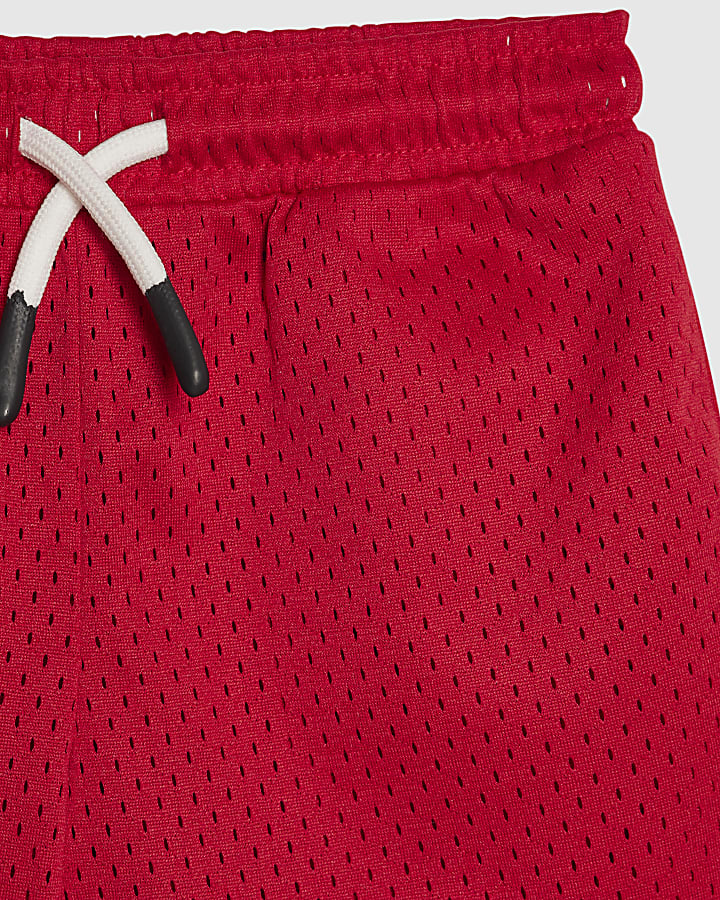 Mini Boys Red Oversized T-Shirt & Shorts Set