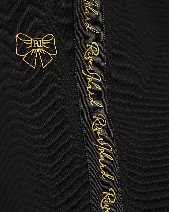 Girls Black RI Bow Leggings