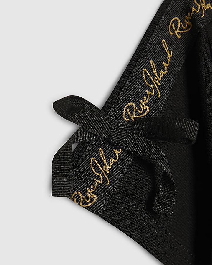 Girls Black RI Bow Top