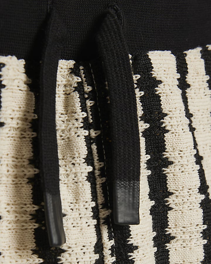 Mini Boys Navy Stripe Crochet Shirt Set