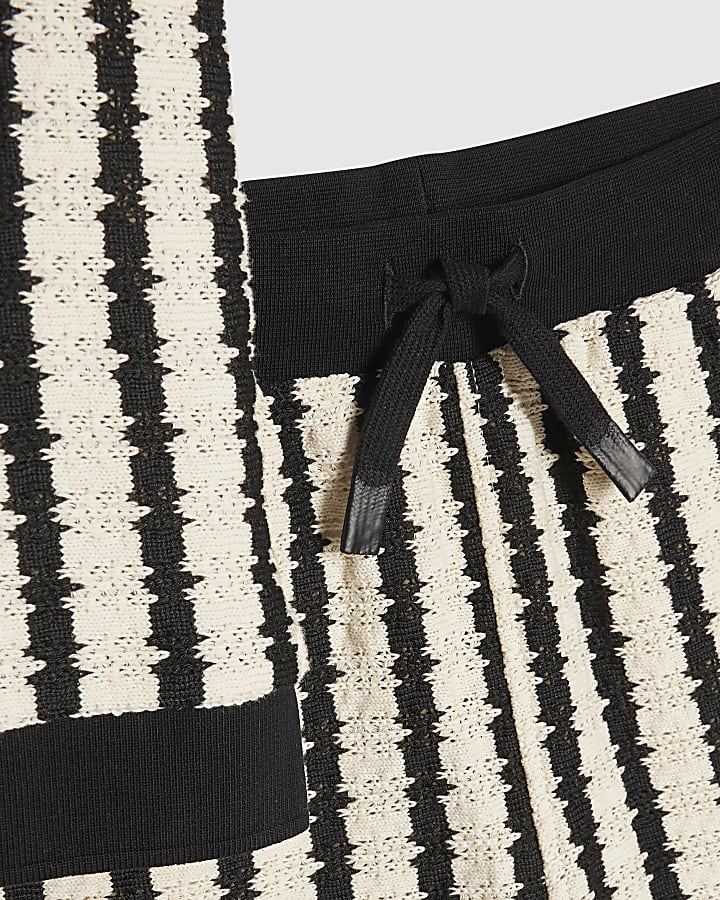 Boys Navy Stripe Crochet Shirt Set