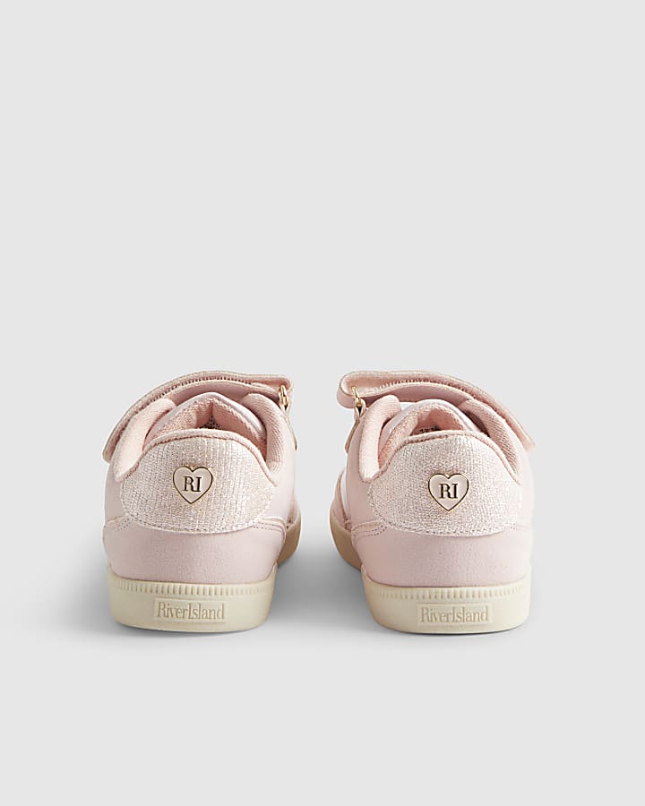 Girls Pink Bow Trainers