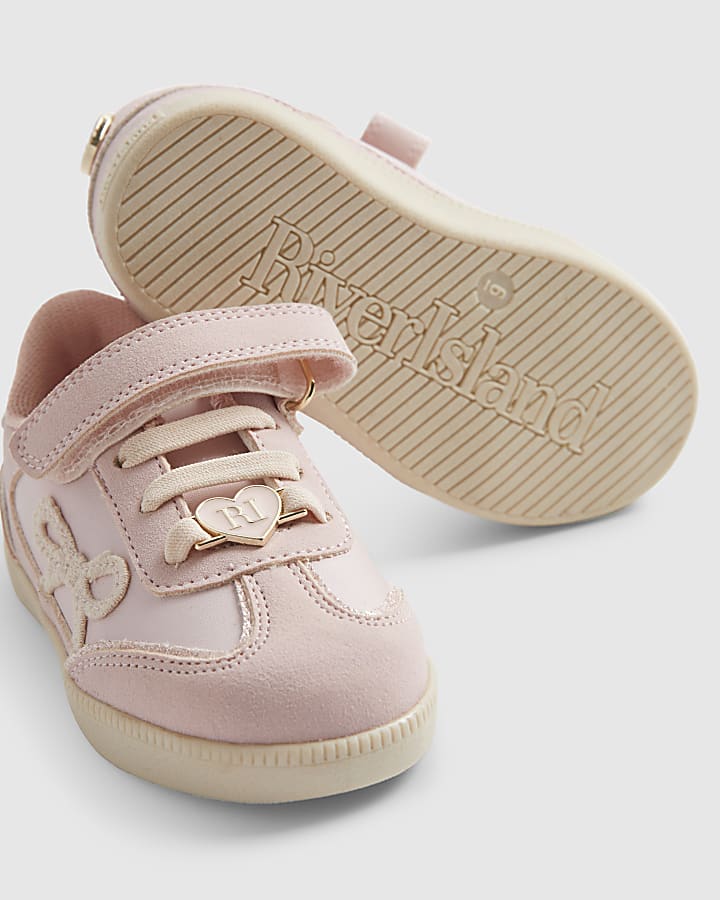 Mini Girls Pink Bow Trainers