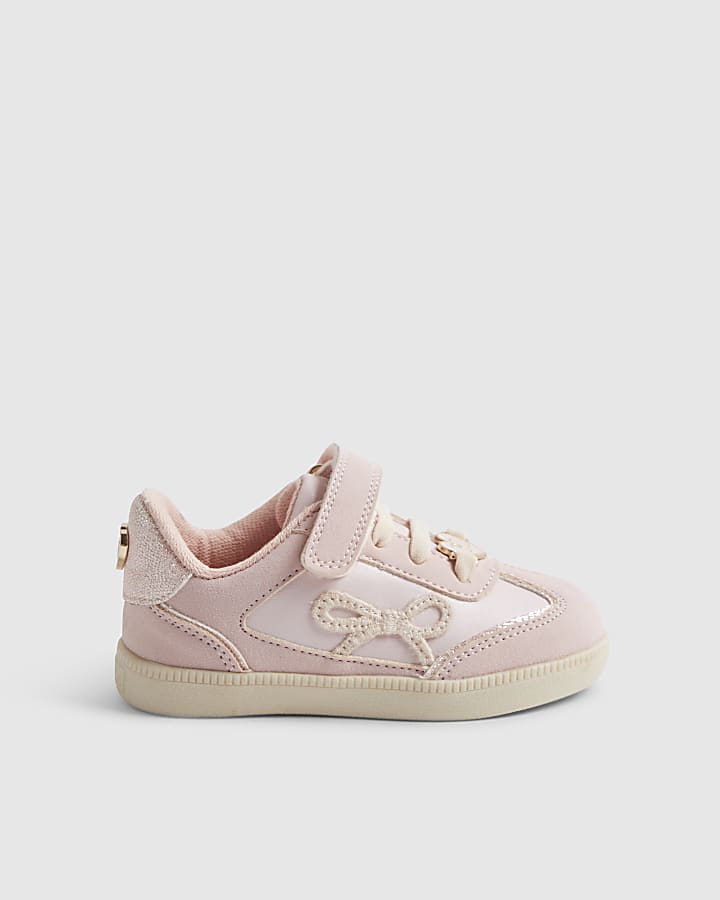 Mini Girls Pink Bow Trainers