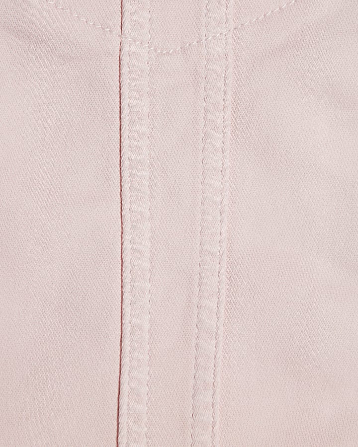 Girls Pink Denim Waistcoat & Shorts Set