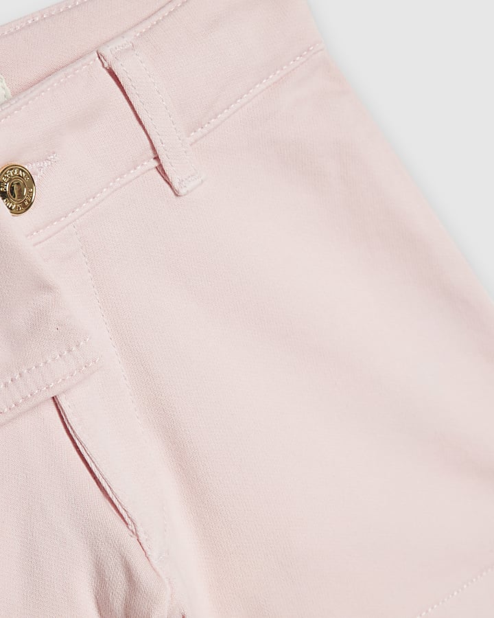 Girls Pink Denim Waistcoat & Shorts Set