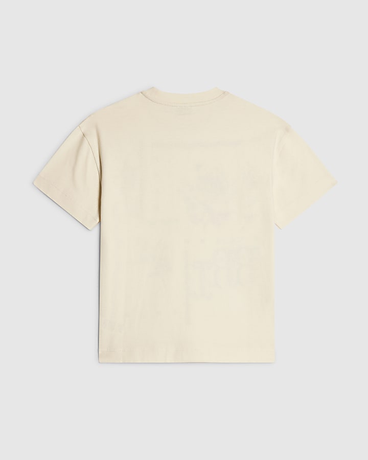 Girls White Cross Stitch Floral T-Shirt