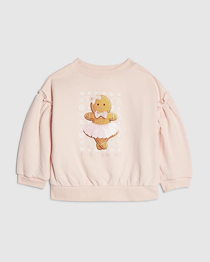 Baby Girls Pink Ginger Bread Sweatshirt