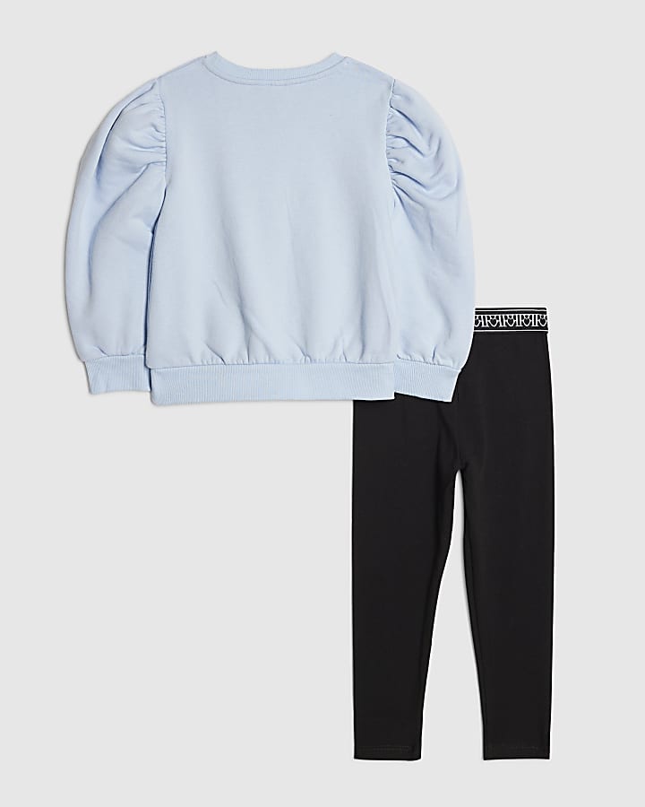 Mini Girls Purple Bow Sweatshirt Set