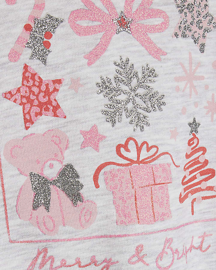 Mini Girls Grey Christmas Box Hoodie