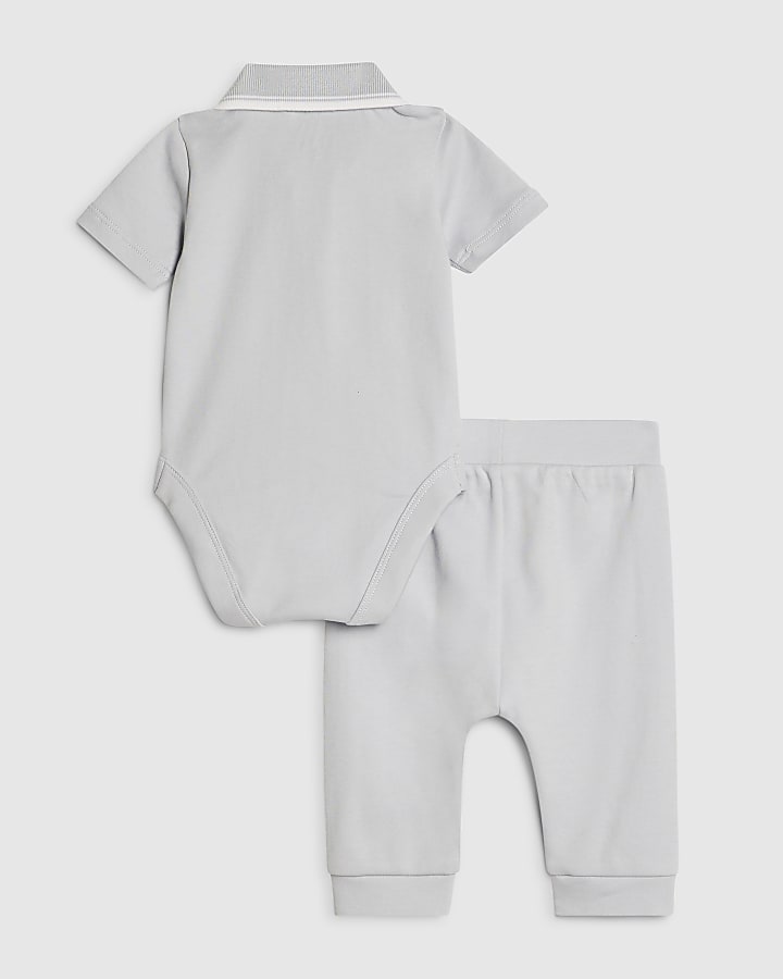 Baby Boys Blue Bodysuit Set