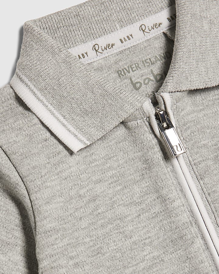 Baby Boys Grey Bodysuit Set