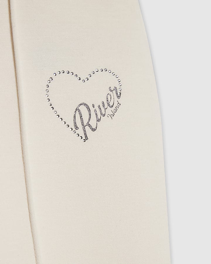 Girls Cream Premium Kickflare Trousers