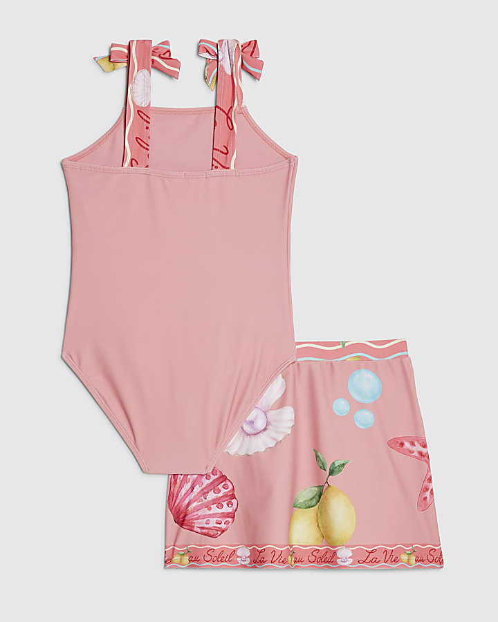 Girls Orange La Vie Au Soleil Swim Set