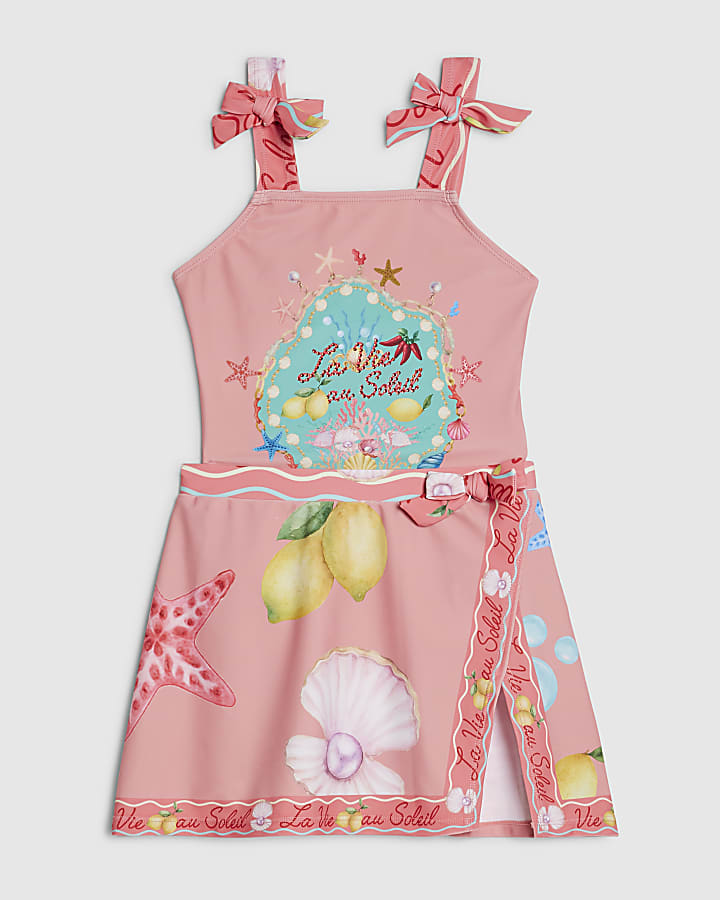 Girls Orange La Vie Au Soleil Swim Set